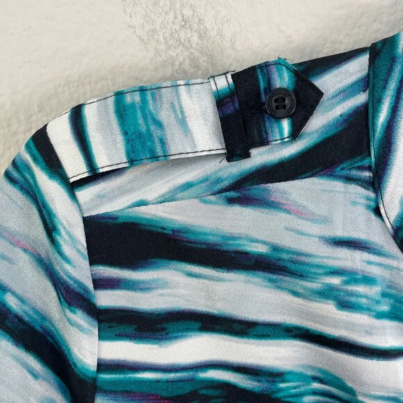 NEW Calvin Klein Womens XS Button Up Blouse Abstract Print Shirt Top - Picture 9 of 9
